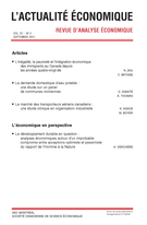 Cover of Volume 87, Number 3, September 2011, pp. 227-403, L'Actualité économique