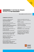 Cover of Volume 82, Number 1-2, 2015, pp. 3-208, Assurances et gestion des risques / Insurance and Risk Management