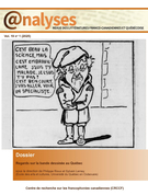 Cover for issue 'Regards sur la bande dessinée au Québec' of the journal 'Analyses'