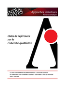 Cover of Listes de références sur la recherche qualitative, Special Issue, 2015, pp. 1-422, Approches inductives