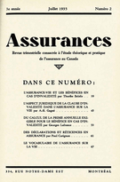 Cover of Volume 3, Number 2, 1935, pp. 39-68, Assurances