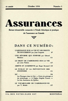 Cover of Volume 4, Number 3, 1936, pp. 97-140, Assurances