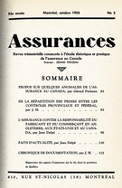 Cover of Volume 23, Number 3, 1955, pp. 1-116, Assurances