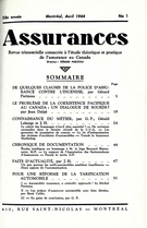 Cover of Volume 32, Number 1, 1964, pp. 1-68, Assurances