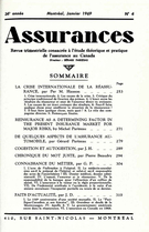 Cover of Volume 36, Number 4, 1969, pp. 253-330, Assurances