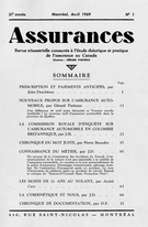 Cover of Volume 37, Number 1, 1969, pp. 1-82, Assurances