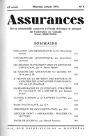 Cover of Volume 42, Number 4, 1975, pp. 271-370, Assurances