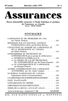 Cover of Volume 47, Number 2, 1979, pp. 103-207, Assurances