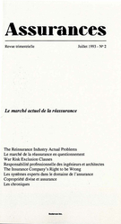 Cover of Volume 61, Number 2, 1993, pp. 187-359, Assurances