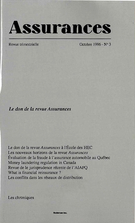 Cover of Volume 64, Number 3, 1996, pp. 359-522, Assurances