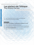 Cover of Volume 11, Number 1, Winter 2016, pp. 1-122, Les ateliers de l'éthique / The Ethics Forum