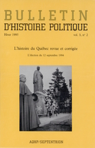 Cover of L'histoire du Québec revue et corrigée, Volume 3, Number 2, Winter 1995, pp. 5-200, Bulletin d'histoire politique