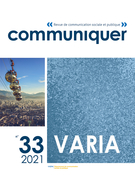 Cover of Varia 2021, Number 33, 2021, Communiquer