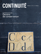 Cover for issue 'Patrimoine scolaire. Devoirs de conservation' of the journal 'Continuité'