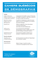 Cover of Volume 42, Number 1, Spring 2013, pp. 5-182, Cahiers québécois de démographie