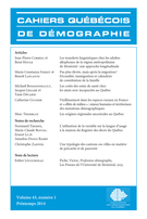 Cover of Volume 43, Number 1, Spring 2014, pp. 5-203, Cahiers québécois de démographie