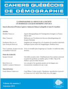 Cover of La démographie au service de la société, Volume 44, Number 2, Fall 2015, pp. 171-312, Cahiers québécois de démographie