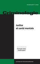 Cover of Justice et santé mentale, Volume 48, Number 1, Spring 2015, pp. 5-287, Criminologie