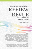 Cover of Volume 33, Number 1, 2016, pp. 5-155, Canadian Social Work Review / Revue canadienne de service social