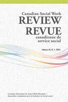 Cover for issue 'Volume 42, Number 1, 2025' of the journal 'Canadian Social Work Review / Revue canadienne de service social'