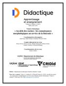 Cover for issue 'Au-delà des racines : les connaissances morphologiques au service de la littératie' of the journal 'Didactique'