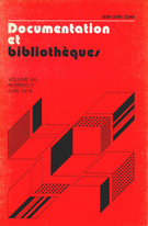 Cover of Automatisation et coopération, Volume 20, Number 2, June 1974, pp. 55-110, Documentation et bibliothèques
