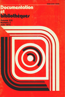 Cover of Volume 21, Number 2, June 1975, pp. 66-109, Documentation et bibliothèques