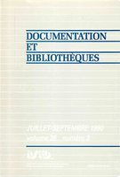 Cover of Volume 36, Number 3, July–September 1990, pp. 83-112, Documentation et bibliothèques