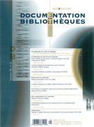 Cover of Les métiers du livre au Québec, Volume 51, Number 2, April–June 2005, pp. 67-157, Documentation et bibliothèques