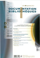 Cover of Normalisation et normes pour la gestion de l’information et des documents, Volume 58, Number 3, July–September 2012, pp. 99-159, Documentation et bibliothèques