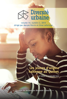 Cover of Les jeunes d’origine haïtienne au Québec, Volume 14, Number 2, 2014, pp. 3-151, Diversité urbaine