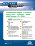 Cover of Le renouvellement de la profession enseignante : tendances, enjeux et défis des années 2000, Volume 29, Number 1, Spring 2001, pp. 1-227, Éducation et francophonie