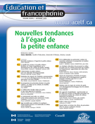 Cover of Nouvelles tendances à l’égard de la petite enfance, Volume 33, Number 2, Fall 2005, pp. 1-275, Éducation et francophonie