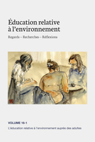 Cover of L'éducation relative à l'environnement auprès des adultes, Volume 16, Number 1, 2021, Éducation relative à l'environnement
