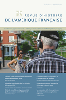 Cover of Volume 69, Number 1-2, Summer–Fall 2015, pp. 7-224, Revue d’histoire de l’Amérique française