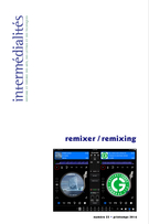 Cover of remixer, Number 23, Spring 2014, Intermédialités / Intermediality
