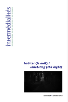 Cover of habiter (la nuit), Number 26, Fall 2015, Intermédialités / Intermediality