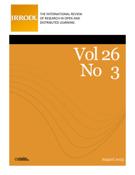 Cover for issue 'Volume 26, Number 3, August 2025' of the journal 'International Review of Research in Open and Distributed Learning'