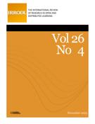Cover for issue 'Volume 26, Number 4, November 2025' of the journal 'International Review of Research in Open and Distributed Learning'