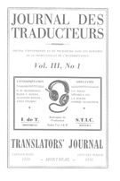 Cover of L'interprétation simultanée, Volume 3, Number 1, 1er Trimestre 1958, pp. 3-65, Journal des traducteurs / Translators' Journal