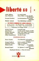 Cover of Volume 2, Number 2 (8), March–April 1960, pp. 74-142, Liberté