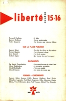 Cover of Volume 3, Number 3-4 (15-16), May–April 1961, pp. 589-676, Liberté