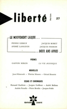Cover of Le mouvement laïque… deux ans après, Volume 5, Number 3 (27), May–June 1963, pp. 178-272, Liberté