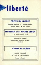Cover of Poètes du Québec, Volume 14, Number 1-2 (79-80), 1972, pp. 1-184, Liberté