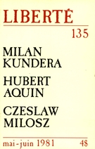 Cover of Volume 23, Number 3 (135), May–June 1981, pp. 5-96, Liberté