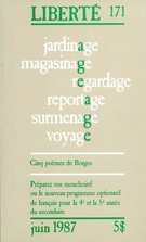 Cover of Volume 29, Number 3 (171), June 1987, pp. 2-111, Liberté