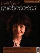 Cover of Number 133, Spring 2009, pp. 3-72, Lettres québécoises