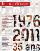 Cover of Number 144, Winter 2011, pp. 3-68, Lettres québécoises