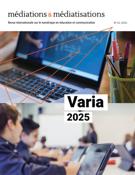Cover for issue 'Varia 2025' of the journal 'Médiations & médiatisations'