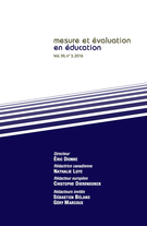 Cover of Volume 39, Number 3, 2016, pp. 1-103, Mesure et évaluation en éducation